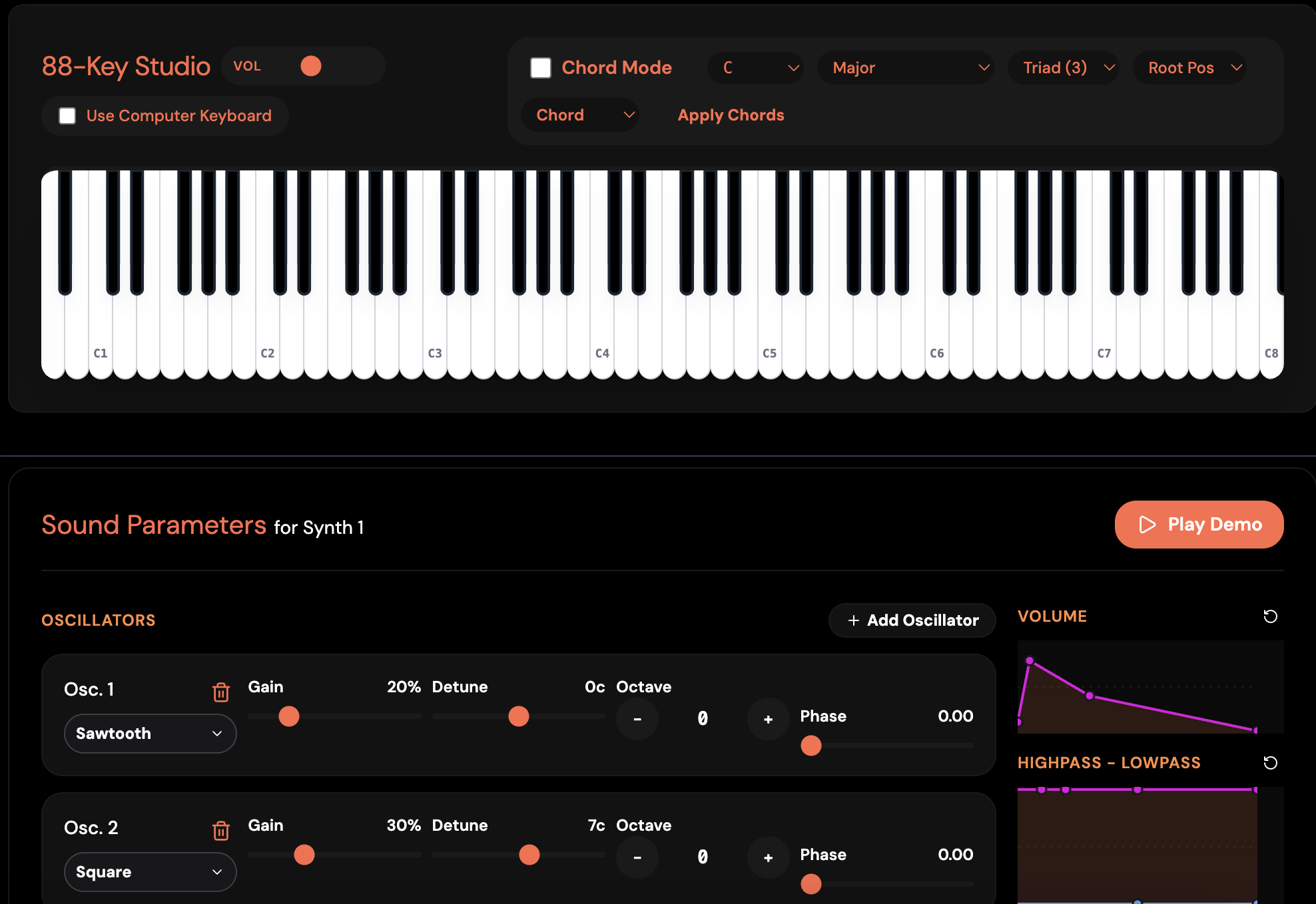 Piano Roll and Sound Parameters